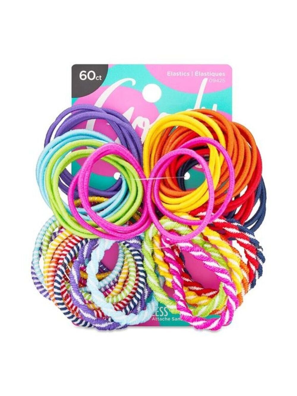 Kids hair elastics ouchless ponytail holders no pull no breakage 60pcs hair ties